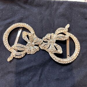 Silver sparkle costume belt buckle